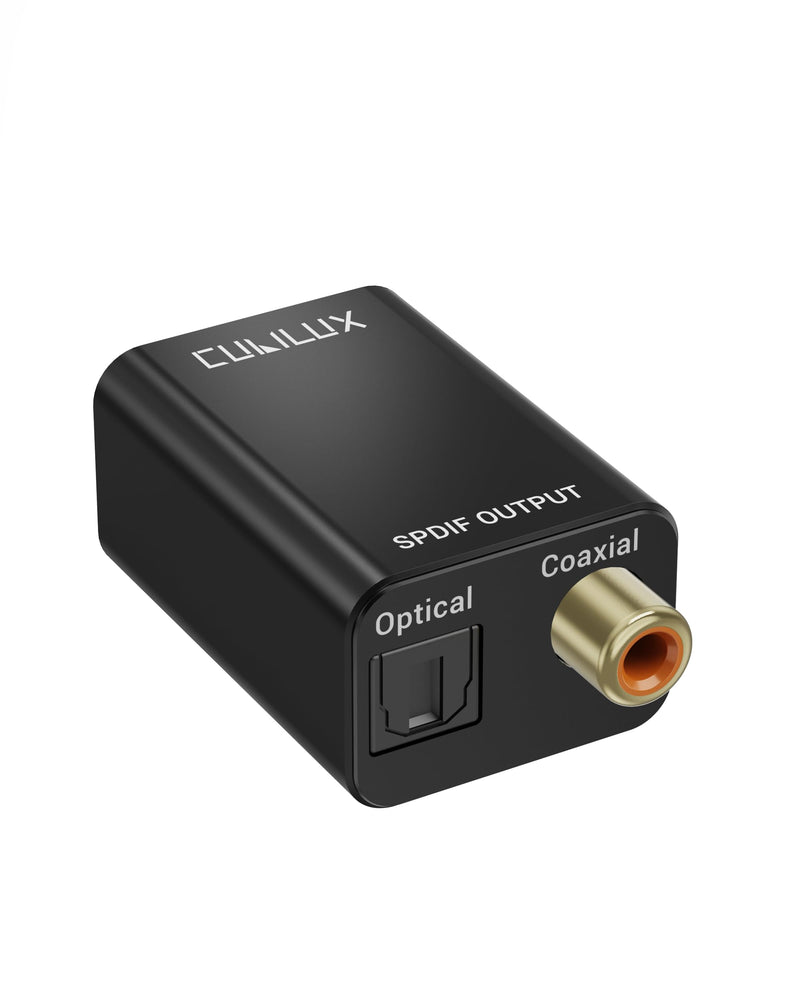 Cubilux USB to Toslink & Coaxial SPDIF Adapter, Supports Stereo & 5.1 Surround Sound, 192kHz/24bit Digital Audio Output, USB Optical/Coax Transmitter for Laptop, PC, AV Receiver, Home Theater