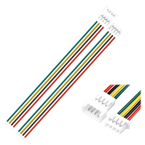 10 Sets Mini Micro 1.25 mm 4-Pin Connector Set with UL1571-26AWG Cable, 4-Pin Connector for Electronics, LED, Model Making, DIY Projects, Durable PH 2.0 Alternative