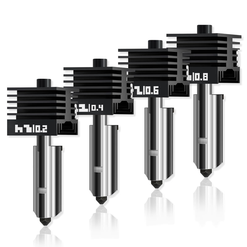 4-Pack Bamboo Lab H2/P2S Hotend for H2S/H2D/H2C/P2S 3D Printer, Quick Swap Hardened Steel Nozzle Assembly 0.2mm 0.4mm 0.6mm 0.8mm for High Speed 3D Printing, H2 Extruder Print Head,3D Printer Parts Hotend Kit(0.2mm 0.4mm 0.6mm 0.8mm)
