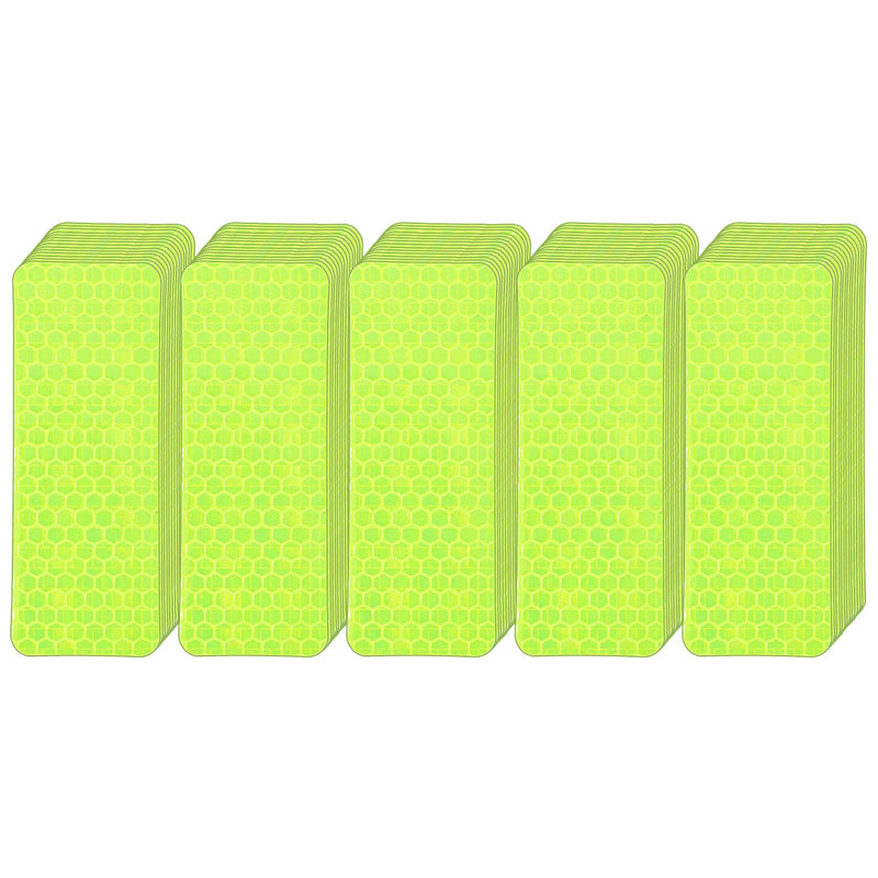 70 PCS Yellow Reflective Tape, 1.18*3.15in Reflectors Tape Outdoor Waterproof, Safety Warning Reflective Stickers for Bike Helmet Car Trailer Motorcycle Backpack Mailbox Scooter Clothing Post(Yellow)