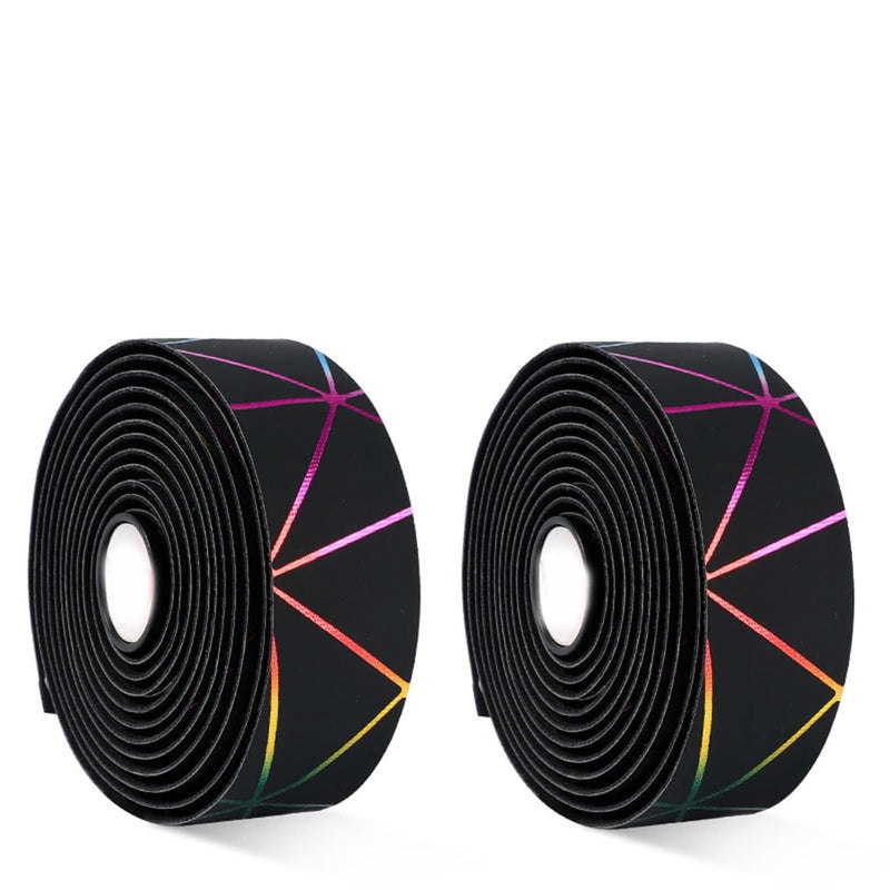 Bike Handlebar Tapes, Professional Anti-Slip Shock Absorbing EVA Cycling Handle Wraps with Adhesive -Stylish Bicycle Makeover Accessory Enhanced Cycling Comfort & Handle Grip Control (2 Rolls, Black) Black and Color