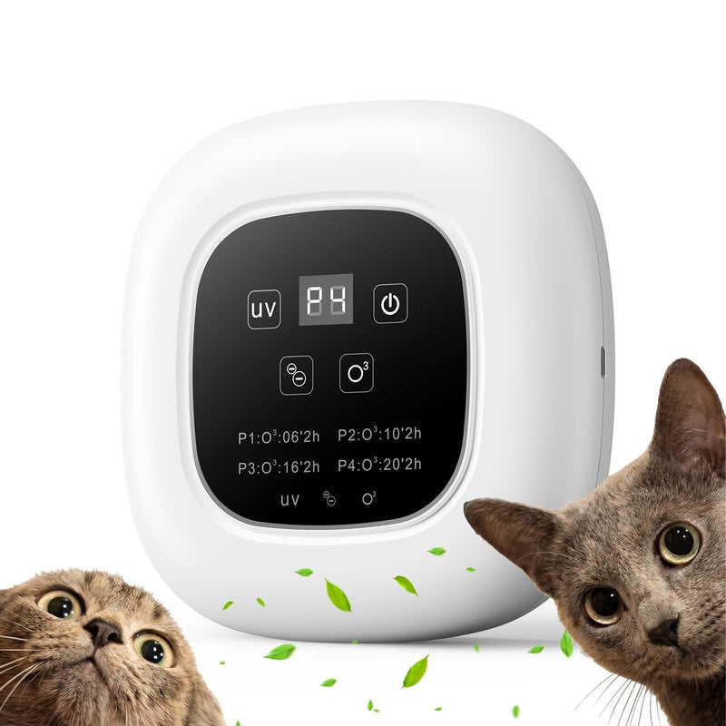 [Australia - AusPower] - Air Purifier Ozone & Negative Ion 99% Odor Eliminator for Pet,Cat Litter Deodorizer,Dog Poop Odor Removal | Plug-In Air Ionizer Ozone Generator Air Purifier for Home, Pets, Cars,Bedroom-White 