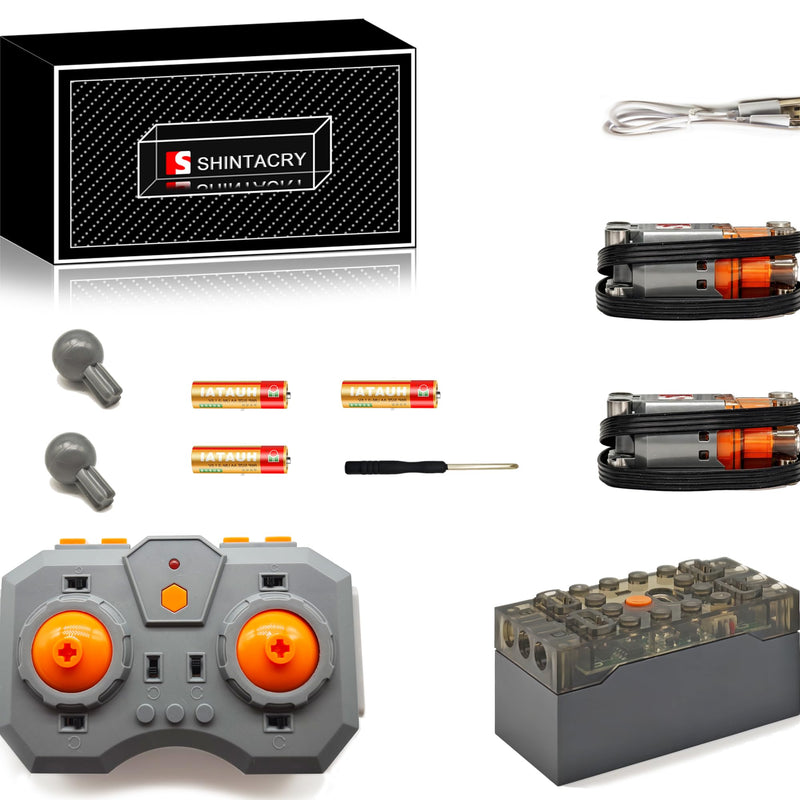 11-in-1 Power Functions High Speed L Motor, Variable Speed Remote Control, Rechargeable Lithium Battery Box Kit Compatible with Universal Technic Bricks Accessories, Adult, Programmable, MOC High Speed L Motor × 2