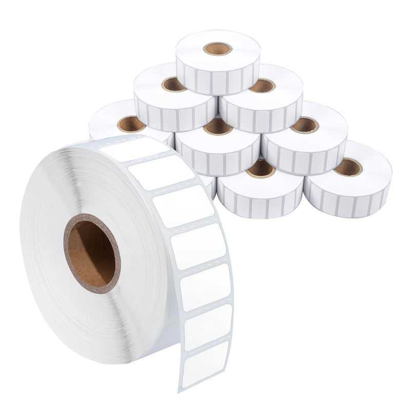 Spartan Industrial - 1" X 0.5" Direct Thermal Labels (24000 Count, 10 Rolls) - Barcode Stickers, SKU Labels, Small Item Identification - Compatible with Zebra Printers, NOT Rollo Compatible 1" X 0.5"