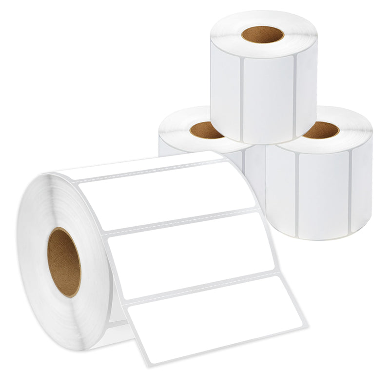 Spartan Industrial - 3" X 1" Direct Thermal Labels (5200 Count, 4 Rolls) - Inventory Barcode Stickers, SKU Labels, and Shelf Identification - Compatible with Zebra and Rollo Printers 3" X 1" 4 Count