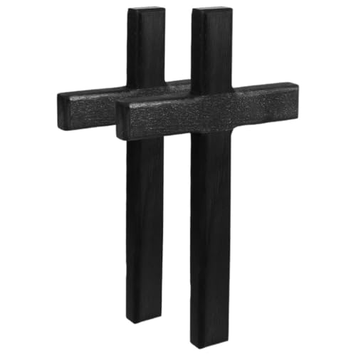 BESPORTBLE 2pcs Wooden Cross Wall Decor for Home, Weddings, Parties, Christian Religious Meditation, Spiritual Wall Cross for Churches and Prayer Rooms, Black 2