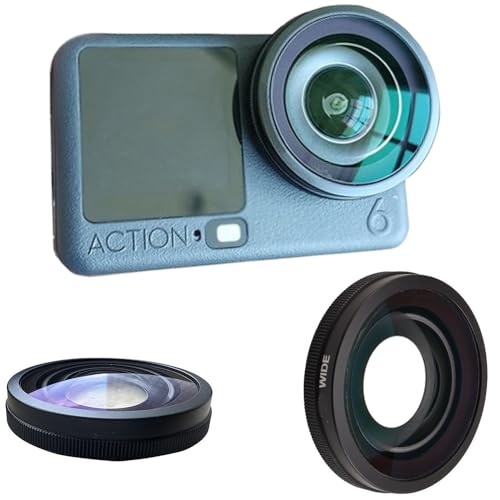 Coyktonty Wide-Angle Lens for DJI Osmo Action 6,HD Optical Glass with 2-Layer Coating 185° Ultra-Wide View Scratch-Resistant Lightweight