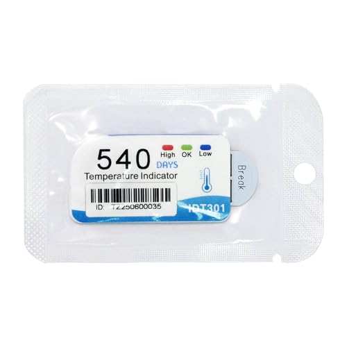 Tzone single-use temperature indicator strip with LED alarm, 1-pack temperature monitoring label