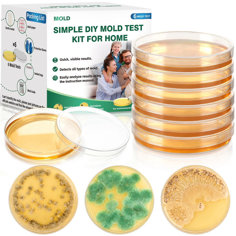 [Australia - AusPower] - Mold Test Kit for Home,6 Simple Detection Tests,DIY Indoor Air Quality, Surface & HVAC Analysis,Includes Detailed Identification & Health Risk Guide 