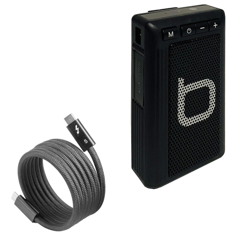 BoxWave Cable Compatible with Bumpboxx Retro Pager - SnapWrap Thunderbolt 5.0 Cable (5ft 240W), Magnetic Self-Coiling Nylon Braided Retractable - Jet Black