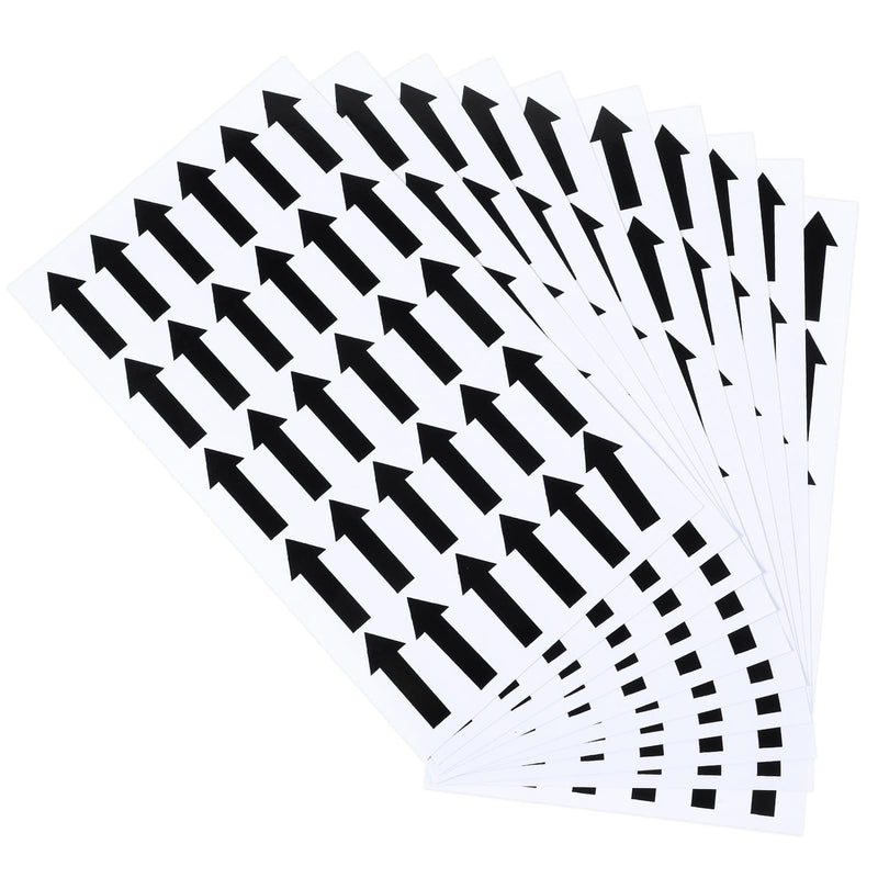 300PCS Arrow Stickers,Shimmeroo Small Arrow Stickers Coding Sign Decal for Flow Direction Inspection Defect Marking - 1.2x0.5inch,Black