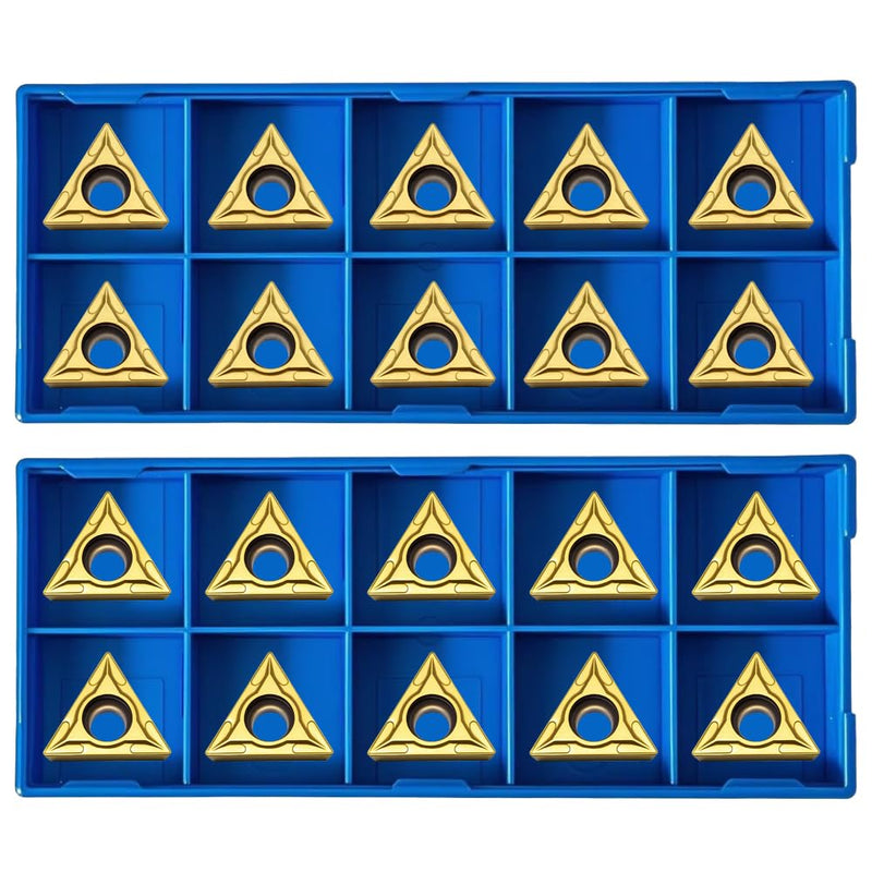 20pcs TCMT32.52 / TCMT16T308 Carbide Turning Inserts,TISIN Coating, Replacement Inserts for CNC Lathe,TCMT Inserts, for STFCR/L2020K16 STFCR/L2525K16 Lathe Turning Tool Holder