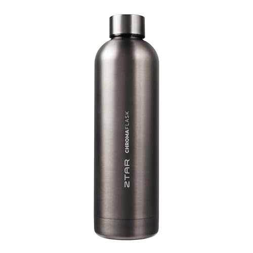 ZTAR Chroma Flask Insulated Stainless Steel Water Bottle – Leak-Proof, Keeps Drinks cool or warm, For Travel, Gym, and Office, Ideal Gift for Women, Men & Kids, 25oz (750ml) - Black
