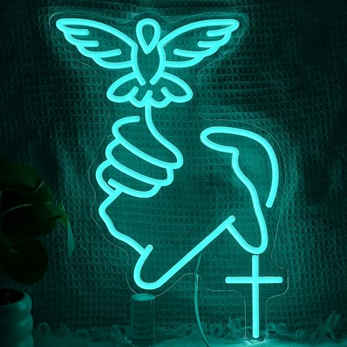 Peace Dove Neon Sign LED Christian Jesus Light Up Sign Cross Neon Light for Wall Decor Prayer Room Art Religious Home Easter Decorations Peace Dove
