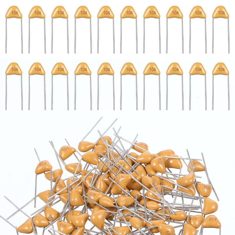 100 Pieces 0.1µF 104 100nF Monolithic Ceramic Capacitor, 50V Ceramic Capacitor Assortment Kit Multilayer Capacitors Monolithic Ceramic Capacitor Capacitors (5.08 mm)