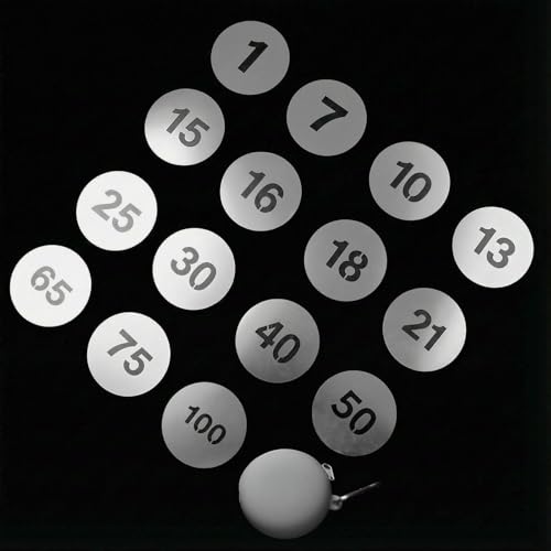 15Pcs Round Gobos Kit for Optical Snoot,66mm/2.6in Metal Plate Patterns Compatible with Godox BFP/BP-SE/OT1/OT1 Pro/Westcott,Custom Gobos Number Series for Birthday Shot/Tiktok etc 15Gobos-Number