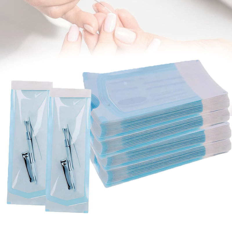 Pack of 400 Sterilisation Bags, Sterilising Bags Without Side Pleats, 90 x 260 mm, Self-Adhesive Sterilisation Bags for Cleaning Tools, Sterilising Bags for Dental Tools, Tattoos or Manicures