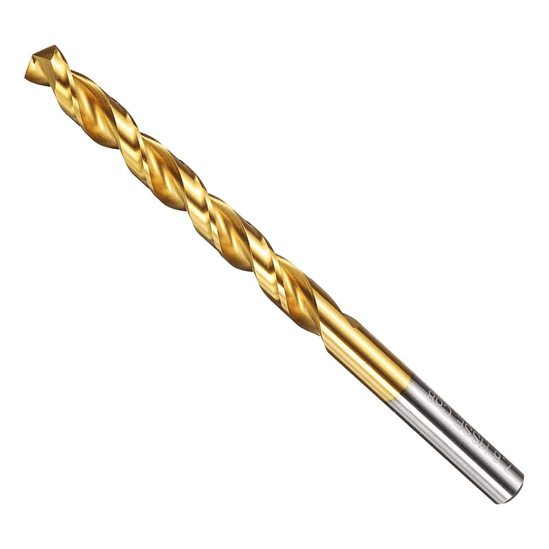 PATIKIL 9mm Drill Bit, M42 8% Cobalt High-Speed Steel Jobber Straight Shank 135° Titanium Nitride (TiN) Coated for Hard Metal Stainless Steel - 6 Pack