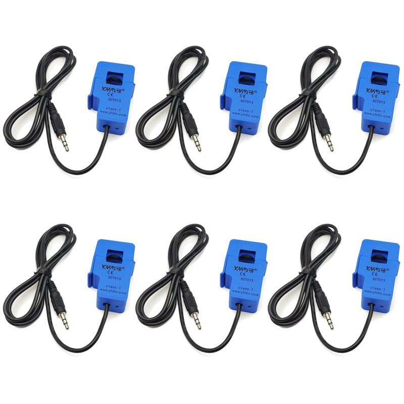 6PCS SCT-013-020 20A 1V AC Current Transformer Sensor SCT013 Non-invasive Split Core Transformer