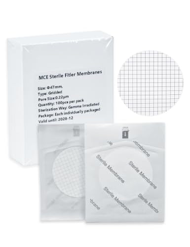 LVDALAB sterile gridded MCE filter membrane, 47mm, 0.22μm, 100-pack with gridded surface