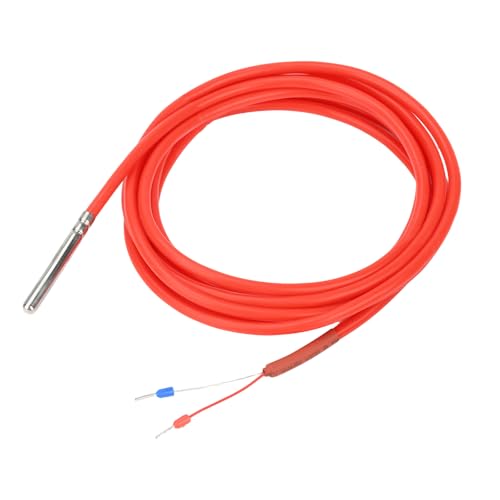 Aideepen PT1000 Temperature Sensor, 1 Piece 2 Metre Silicone Cable Digital Waterproof Temperature Sensor with Stainless Steel Probe, Temperature Measuring Range -50°C ~ 180°C 1 x 2 m