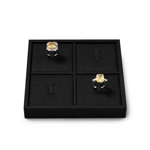 Oirlv Microfiber Jewelry Ring Display Tray Black P13701