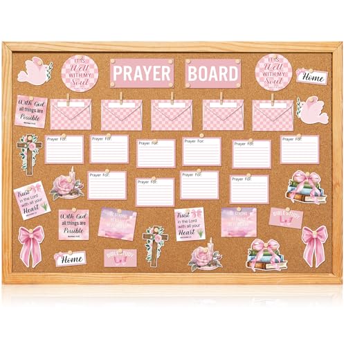 Watersay 78 Pcs Prayer Board Supplies Christian Cards Bible Verse, Coquette Sweet