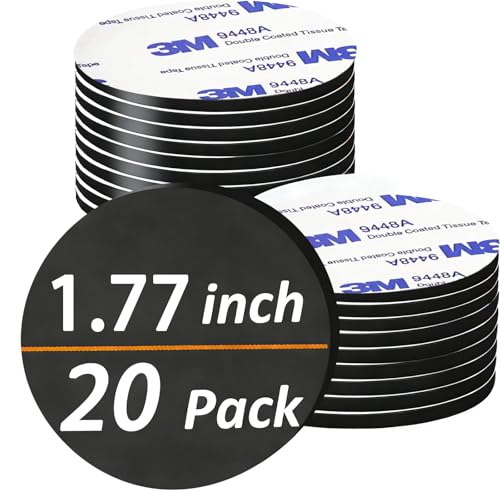 FINEZAHS 45mm round magnetic adhesive dots with white self-adhesive backing for crafts, whiteboards, and fridges