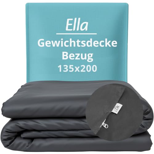 Ella Duvet Cover 135 x 200 cm for Weighted Blanket - Made from 100% Cotton - Suitable for 7 kg and 9 kg Weighted Blankets - Anthracite Grey