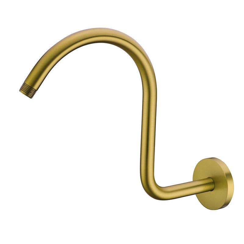 13 Inch Shower Arm,S Shaped Shower Head Riser Pipe Goose Neck Shower Arm High Rise Extender with Flange,Champagne Bronze,SE-RD91098-13CB Round Flange-13″Champagne Bronze