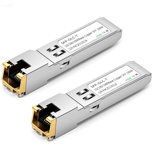 OFFCUP 1.25GBase-T SFP+ Transceiver, 1.25Gb Copper SFP+ Module, Cat.5/6, up to 100 m, Compatible with Cisco SFP-10G-TS, Ubiquiti UF-RJ45-10G MikroTik S+RJ10 Netgear TP-Link Supermicro Supermicro D-Link 2 stuks - 100M