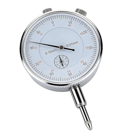 Dial Gauge 0-10 mm, 0.01 mm Accuracy Metric Dial Indicators, Analogue Dial Gauge for Machinists, High Precision Instrument Tool