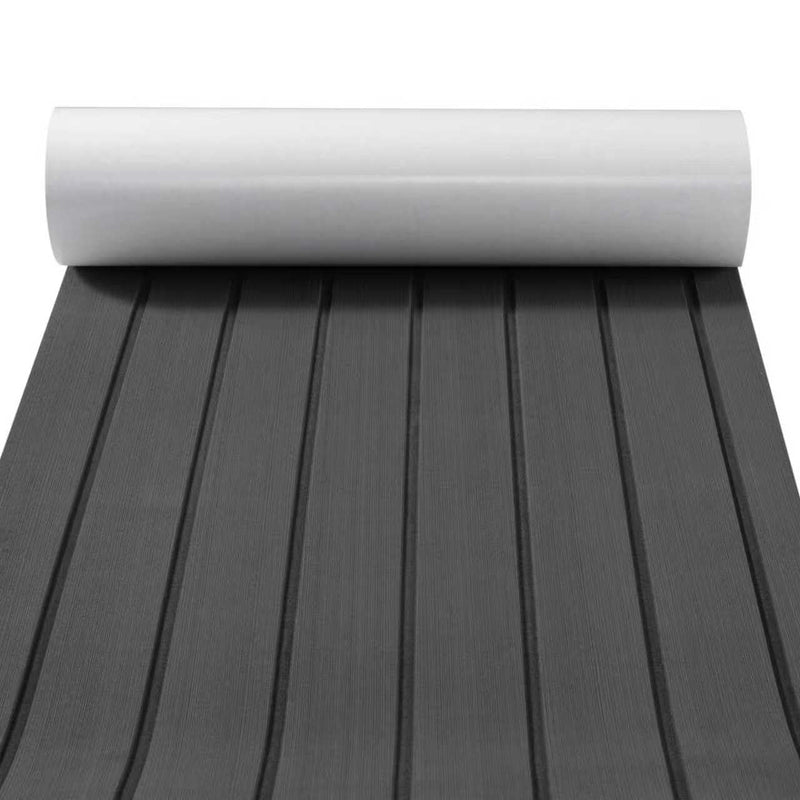EVA Foam Boat Flooring 96"x16.8", 48"x16.8" Self-Adhesive Sea Deck Flooring, Non-Slip Traction Marine Decking Sheet Mat for Pontoon, Jon Boat, Kayak, Surfboard & Rubber Boat,Camo/Brown/Gray Dark Gray 48''x16.8''-5.6sqft