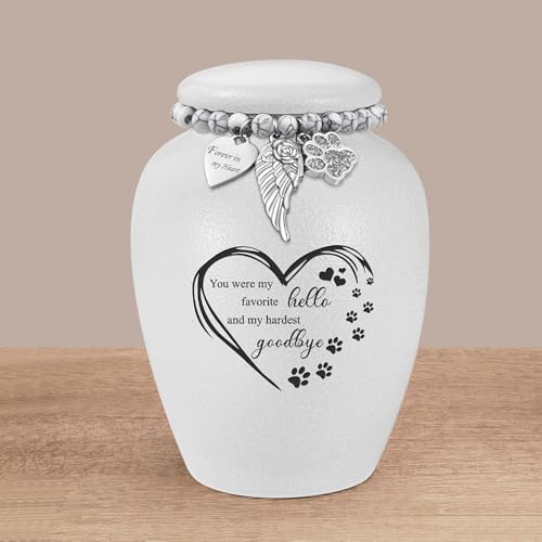 abooxiu Pet Urn for Dogs Cats 4.8 Inch Small Urn for Pet Ashes Cremation Keepsake Urns Ceramic Mini Urns for Ashes Pet Memorial Sympathy Gifts for Loss of Pets Dog Urns Cat Urns Heart