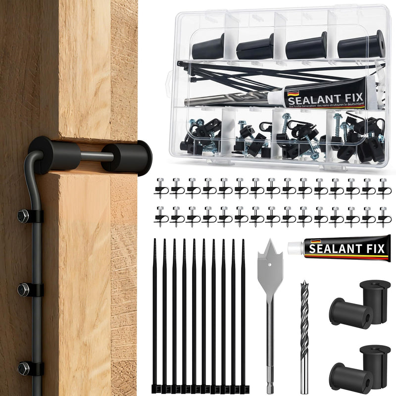 Starlink Cable Routing Kit for Cable Wall Pass Through with Cable Grommet kit, 3/4" and 5/16" Drill Bit, Wire Clips and Ties for Starlink Gen 2/3 Dish & Mini Ethernet or Network Cable and Wire Setup