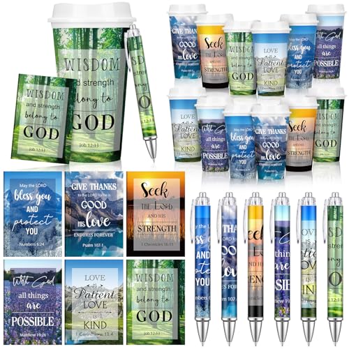 Skylety 36 Pcs Christian Gifts for Women Men Tumblers Bulk, Scenery
