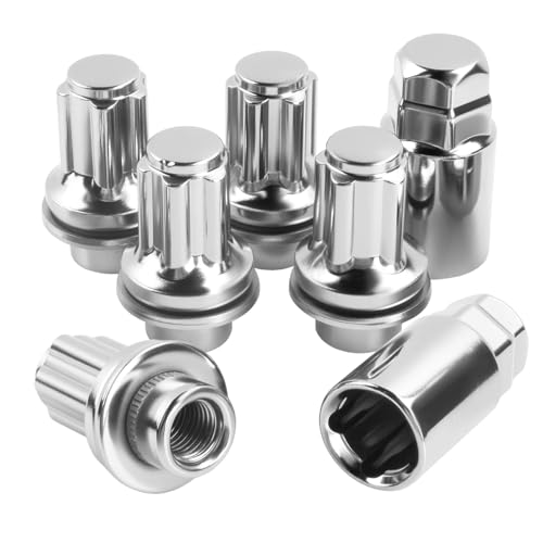 Reeauto M12 x 1.5 chrome wheel lock lug nuts set with 13/16 hex and 1.87-inch length