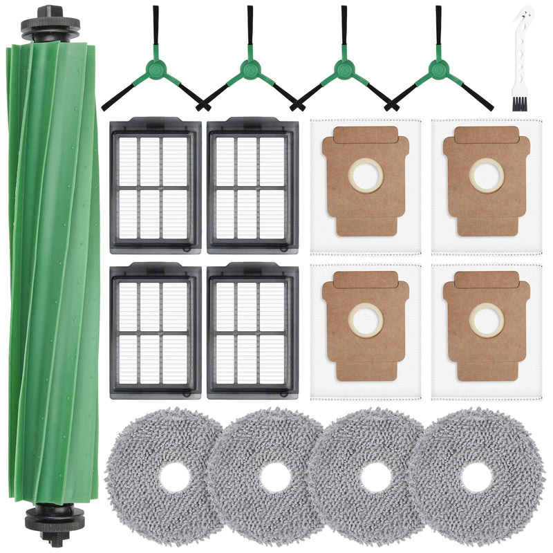 [Australia - AusPower] - 18 Pcs Replacement Parts for iRobot Roomba Plus 405 Combo / 505 Combo / 507 Combo Robot Vacuum Cleaner, Include 1 Main Brush, 4 Dust Bags, 4 Mop Pads, 4 Filters, 4 Side Brushes and 1 Cleaning Tool 18PCS for iRobot 405 Combo 