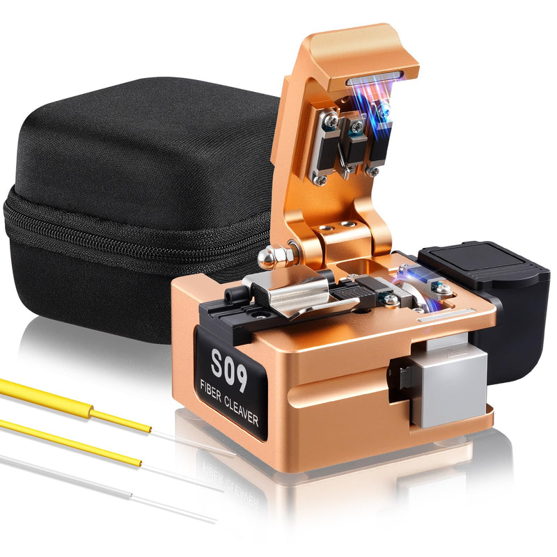 S09 High Precision Optical Fiber Cleaver – 16-Port Tungsten Steel Blade, 58,000 Cuts, 3-in-1 Fixture for 0.25/0.9/2.5-3.0mm Fibers, Automatic Reset, CNC Aviation Aluminum for FTTH & Splicing