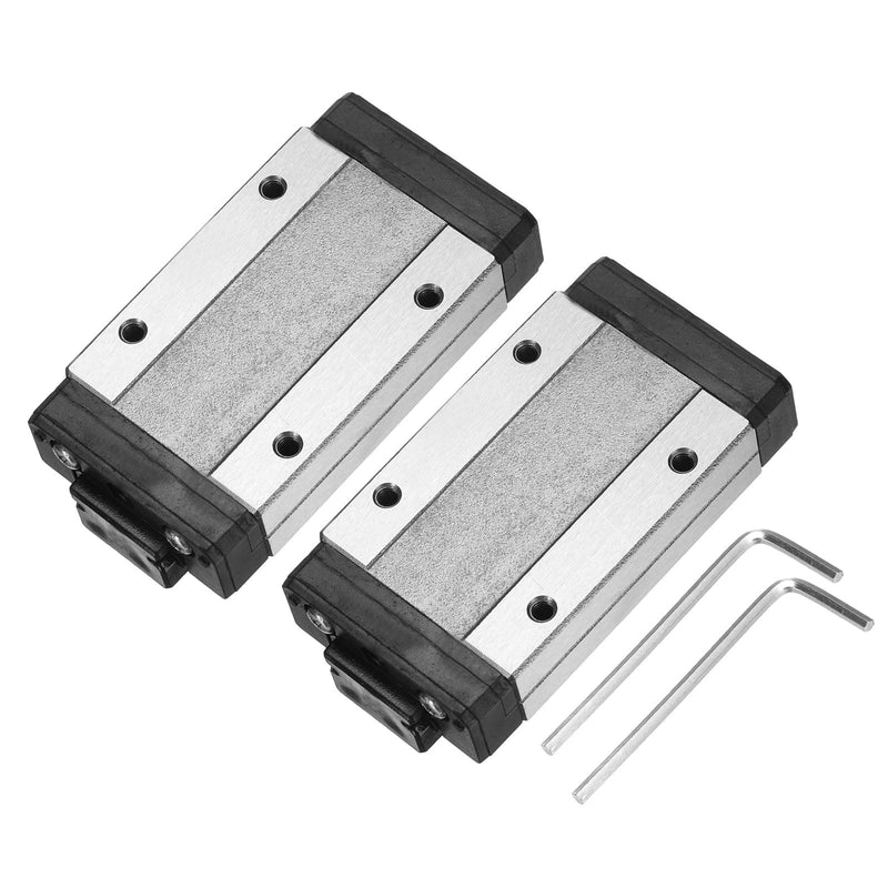 uxcell 2Pcs MGN15H Linear Bearing Sliding Carriage Block with Mini Guide and Wrench for 15mm Linear Motion Slide Rail Guide, 3D Printer, CNC Machine