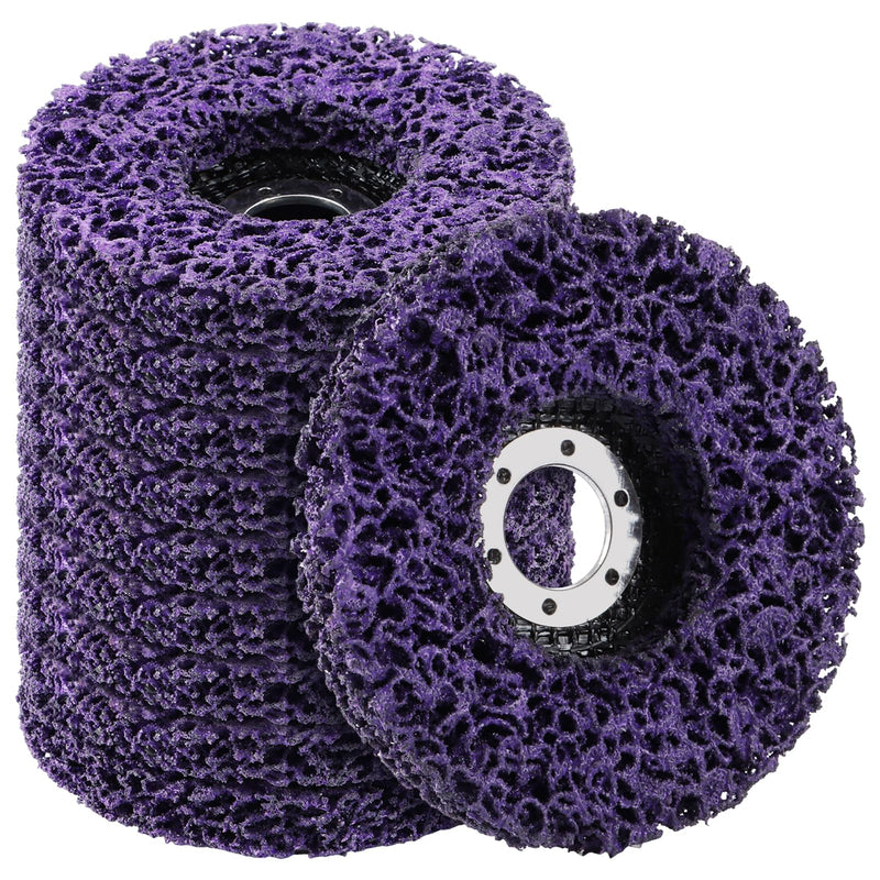 Pack of 10 CSD Discs 115 mm Purple Cleaning Disc 115 mm for Angle Grinder Reinforced Sanding Discs Rust Removal Disc for Car Paint Metal Rust Removal