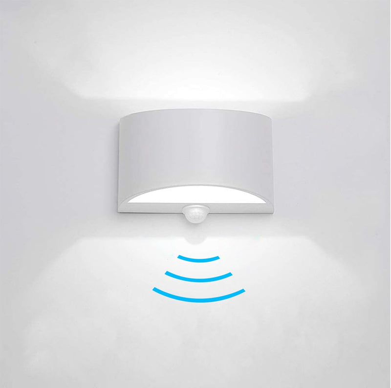 [Australia - AusPower] - SERDEN LED Hardwired Motion Sensor Light Indoor Wall Sconce, Motion Sensor Wall Light Indoor Sconce Wall Aluminum Modern Wall Sconce for Living Room Hallway Stair 7W Cool White(Not Battery Operated) 1 PACK 6000K Cool White 