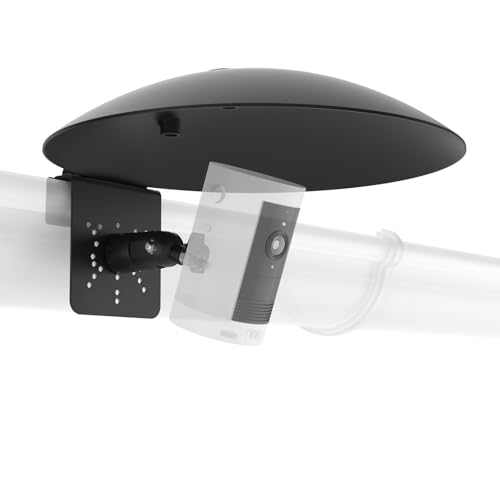 Universal Sun Rain Shade Camera Cover with Gutter Mount for All Outdoor Security Camera with 1/4 Screw, Shield Compatible with R-ing,Blink,Eufy Arlo,Wyze,TP-Link Tapo Camera (Black)