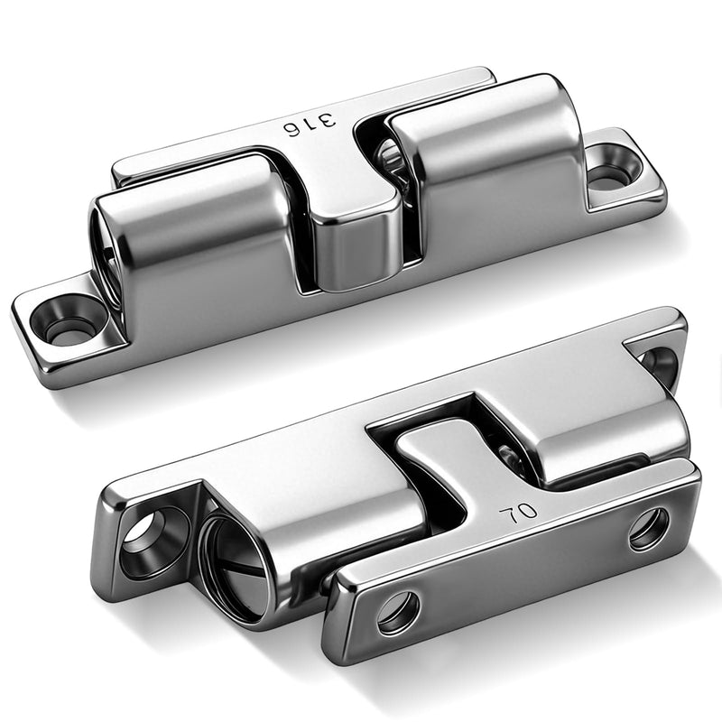 Frienda Marine Grade 316 Stainless Steel Cabinet Tension Catch 70 mm Double Ball Tension Roller Catch Latch for Ship Hardware, Deck Installation, Cabinet, Closet & Furniture Door Silver 2