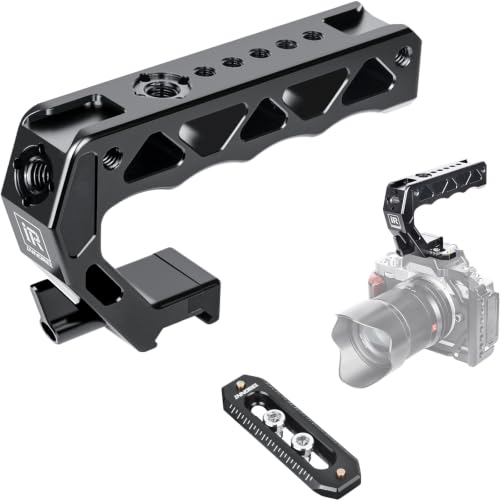 INNOREL NH130 Top Handle and NATO Rail Kit, Comfort Ergonomic CNC Aluminum Alloy Grip, with Quick Release NATO Clamp, 3 Cold Shoes and 1/4" 3/8" ARRI Threads, for Camera Cage Video Rig, Max Load 10kg