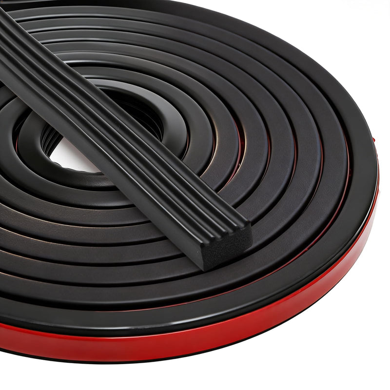 Covzoe 33FT Weather Stripping Seal Strip, Self-Adhesive EPDM Form Rubber Weatherproof Tape for Doors and Windows, Door Gap Filler Noise Insulation for Garage, RV, Truck, Auto, W:0.63", Th:0.37"