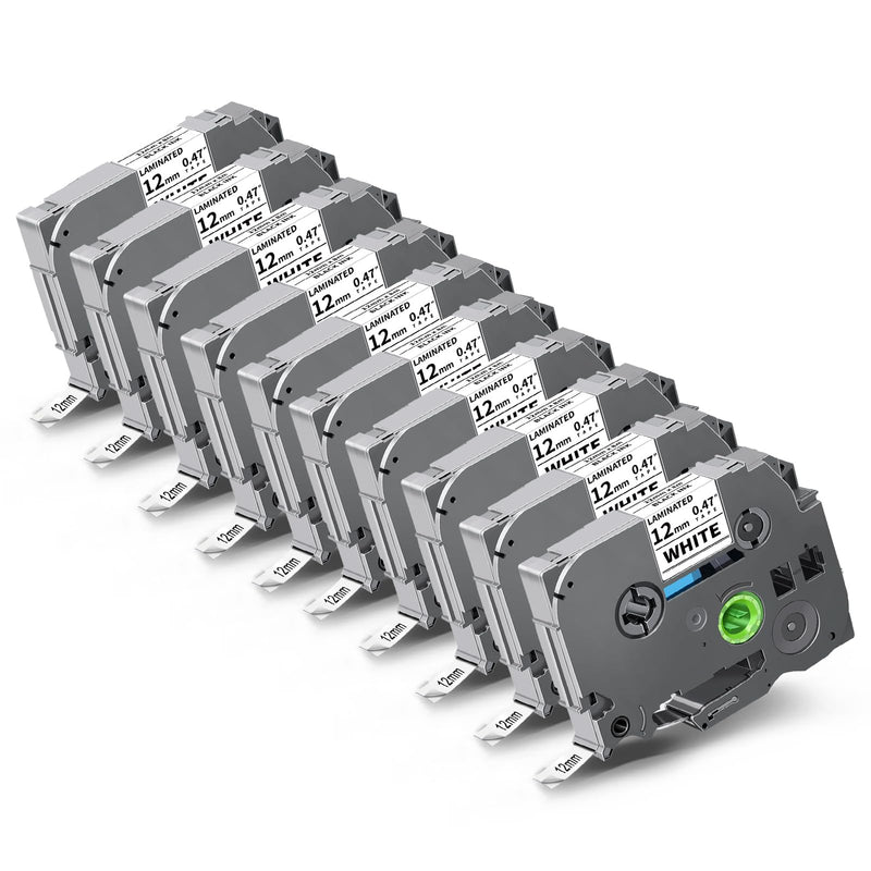 [Australia - AusPower] - 10-Pack TZe-231 Label Maker Tape Compatible for Brother TZe 12mm 0.47 Inch Laminated White Tz-231 Label Refill Work with Ptouch PT-D220 200 202 210 PTD600 PTD400 PTH100 PTH110 PT1280 Label Maker 10 