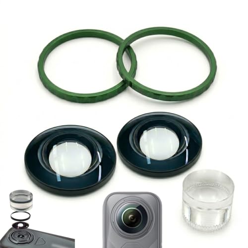 Koulele Replacement Camera Lens for Insta360 X5, Panoramic Camera, Black Glass Repair Part Accessories, 360 Degree Wide-Angle Lens with Anti-Reflective Multi-Layer Coating (Green(2-Pack)) Green(2-pack)