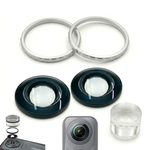 Koulele Replacement Camera Lens for Insta360 X5, Panoramic Camera, Black Glass Repair Part Accessories, 360 Degree Wide-Angle Lens with Anti-Reflective Multi-Layer Coating (Slivery(2-Pack)) Slivery(2-pack)