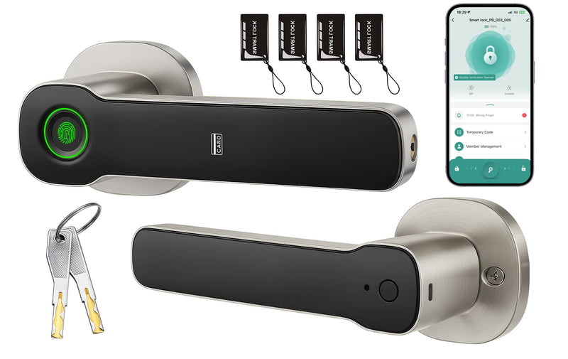 Fingerprint Door Lock- Smart Door knob,Biometric Door Lock with Passcode for Bedroom Home Hotel Office Apartment in Satin Nickel 1